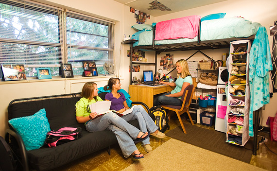 loft in use in dorm room